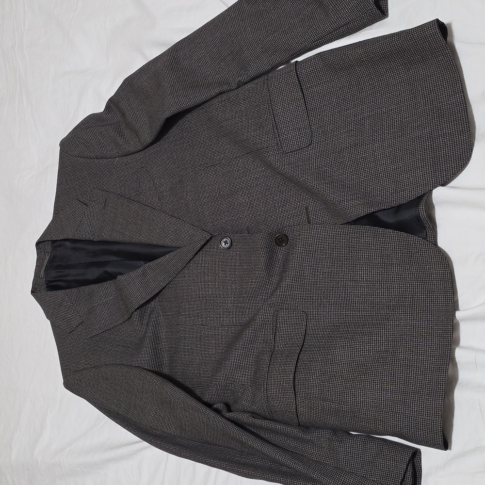 Salvatore FERRAGAMO Men's Elegant Brown Micro Houndstooth Blazer